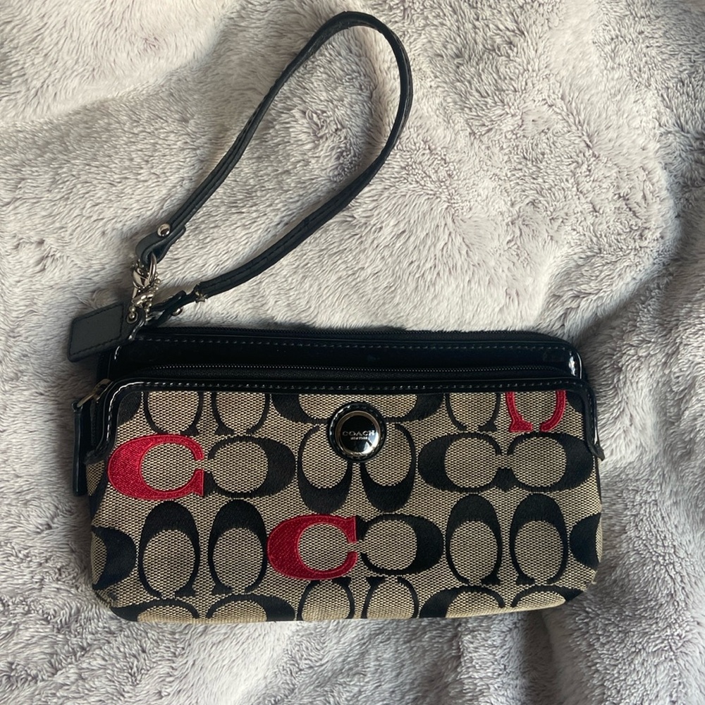 Vintage Red & Black Coach Wristlet